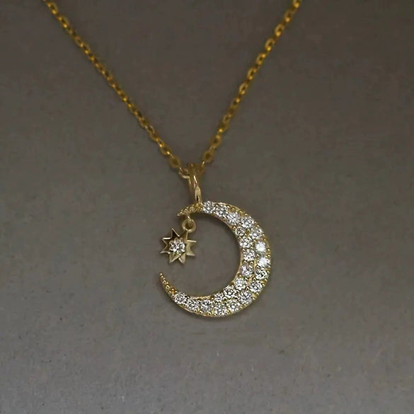 Wholesale Women's Copper Fantasy Necklace With Star Geometric Pattern And Zirconia Mixed Gemstone Setting