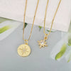 Wholesale Women's Copper Fashion Geometric Star Snowflake Pendant Necklace With Electroplating