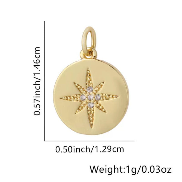 Wholesale Women's Copper Fashion Geometric Star Snowflake Pendant Necklace With Electroplating