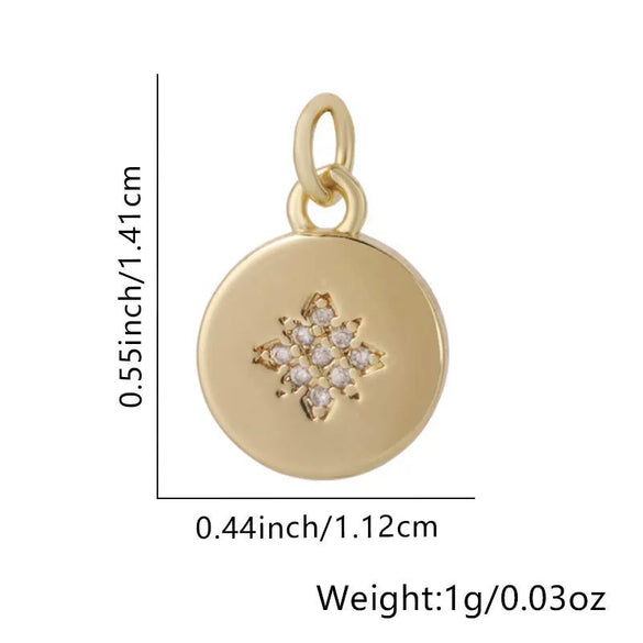 Wholesale Women's Copper Fashion Geometric Star Snowflake Pendant Necklace With Electroplating