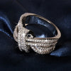 Wholesale Women's Copper Fashion Ol Bow Design Zircon Ring