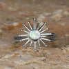 Wholesale Women's Copper Finger Ring With Sunflower And Geometric Pattern Electroplated In Business Style