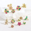Wholesale Women's Copper Flower Animal Zodiac Electroplated Earrings