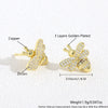 Wholesale Women's Copper Flower Animal Zodiac Electroplated Earrings