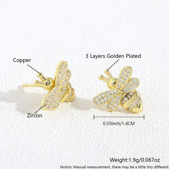 Wholesale Women's Copper Flower Animal Zodiac Electroplated Earrings