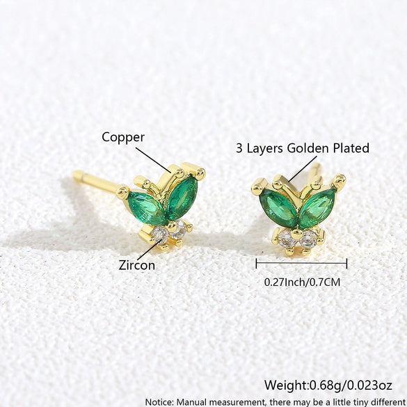 Wholesale Women's Copper Flower Animal Zodiac Electroplated Earrings