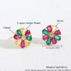 Wholesale Women's Copper Flower Animal Zodiac Electroplated Earrings