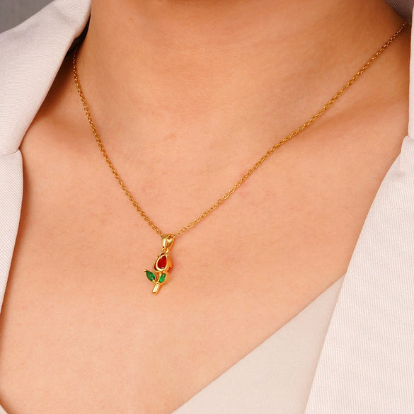 Wholesale Women's Copper Flower Diamond Clavicle Necklace With Electroplating And Mixed Gemstone Setting In Light Luxury Style