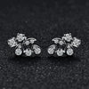 Wholesale Women's Copper Flower Geometric Earrings With Micropaved Zirconia