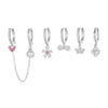 Wholesale Women's Copper Flower Geometric Heart Shape Inlaid Zircon Earrings Set