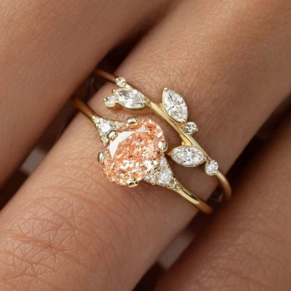 Wholesale Women's Copper Flower Geometric Microinlay Finger Ring