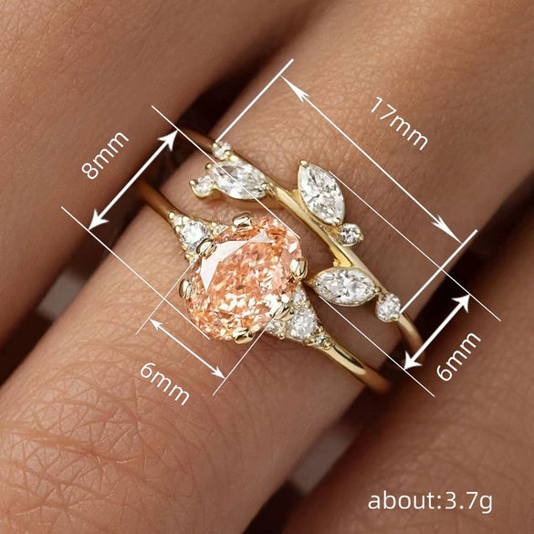 Wholesale Women's Copper Flower Geometric Microinlay Finger Ring