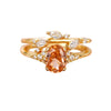 Wholesale Women's Copper Flower Geometric Microinlay Finger Ring
