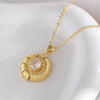 Wholesale Women's Copper Flower Necklace Electroplated With O Word Chain