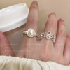 Wholesale Women's Copper Flower Open Ring Cold Style Electroplated