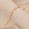 Wholesale Women's Copper Flower Pattern Electroplated Light Luxury Joker Style Zircon Bracelet