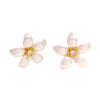 Wholesale Women's Copper Flower Pearl Inlaid Earrings With Constellation Doll Crown Heart Fruit And More Patterns In Small And Fresh Style