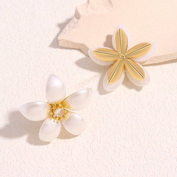 Wholesale Women's Copper Flower Pearl Inlaid Earrings With Constellation Doll Crown Heart Fruit And More Patterns In Small And Fresh Style
