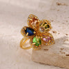 Wholesale Women's Copper Flower Ring Inlaid With Zircon And Full Diamond Electroplated