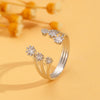 Wholesale Women's Copper Flower Ring With Electroplating Treatment