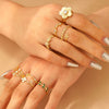 Wholesale Women's Copper Flower Ring With Electroplating Treatment