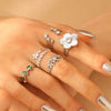 Wholesale Women's Copper Flower Ring With Electroplating Treatment