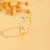 Wholesale Women's Copper Flower Ring With Electroplating Treatment