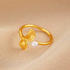 Wholesale Women's Copper Flower Ring With Electroplating Treatment