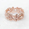 Wholesale Women's Copper Flower Ring With Electroplating