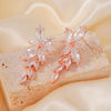 Wholesale Women's Copper Flower Style Zircon Earrings Princess Design