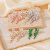 Wholesale Women's Copper Flower Style Zircon Earrings Princess Design