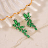 Wholesale Women's Copper Flower Style Zircon Earrings Princess Design
