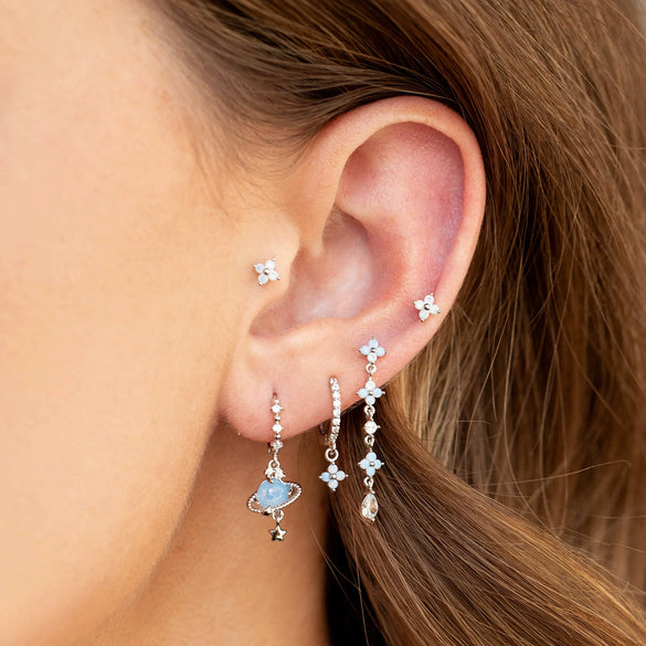 Wholesale Women's Copper Flower Tassel Earrings Electroplated Mori Style