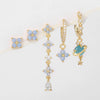 Wholesale Women's Copper Flower Tassel Earrings Electroplated Mori Style