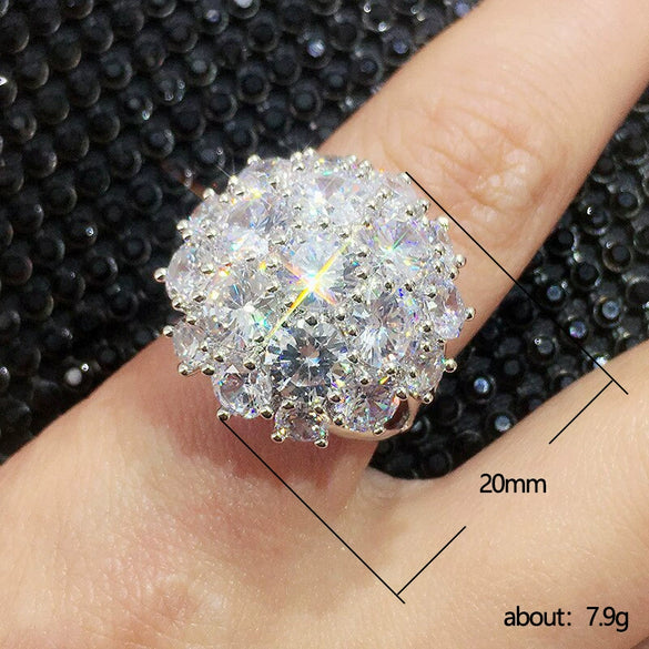Wholesale Women's Copper Flower Zircon Bracelet And Ring
