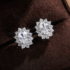 Wholesale Women's Copper Flowershaped Geometric Micropaved Zircon Earrings