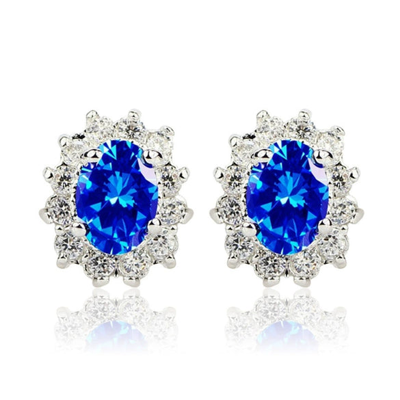 Wholesale Women's Copper Flowershaped Geometric Micropaved Zircon Earrings