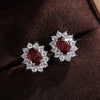 Wholesale Women's Copper Flowershaped Geometric Micropaved Zircon Earrings