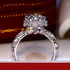 Wholesale Women's Copper Flowershaped Ring Inlaid With Zircon
