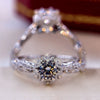 Wholesale Women's Copper Flowershaped Ring Inlaid With Zircon