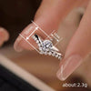 Wholesale Women's Copper Fourclaw Inlaid Zircon Princess Geometric Ring