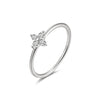 Wholesale Women's Copper Fourleaf Clover Micropaved Zircon Inlaid Ring Geometric Style