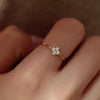 Wholesale Women's Copper Fourleaf Clover Micropaved Zircon Inlaid Ring Geometric Style