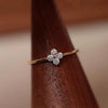 Wholesale Women's Copper Fourleaf Clover Micropaved Zircon Inlaid Ring Geometric Style