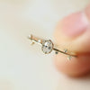 Wholesale Women's Copper Fresh Plant Flowers Style Geometric Oval Eggshaped Zircon Inlaid Ring