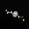 Wholesale Women's Copper Fresh Plant Flowers Style Geometric Oval Eggshaped Zircon Inlaid Ring