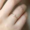 Wholesale Women's Copper Fresh Plant Flowers Style Geometric Oval Eggshaped Zircon Inlaid Ring