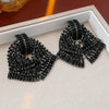 Wholesale Women's Copper Geometric And Bow Pattern Diamond Set Highend Earrings With 925 Silver Ear Needles