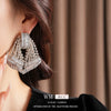 Wholesale Women's Copper Geometric And Bow Pattern Diamond Set Highend Earrings With 925 Silver Ear Needles