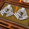 Wholesale Women's Copper Geometric And Bow Pattern Diamond Set Highend Earrings With 925 Silver Ear Needles